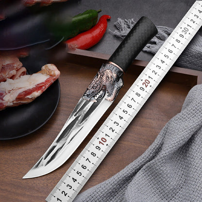 🔪Bone-cutting knife with dragon decoration and scabbard🍽️.