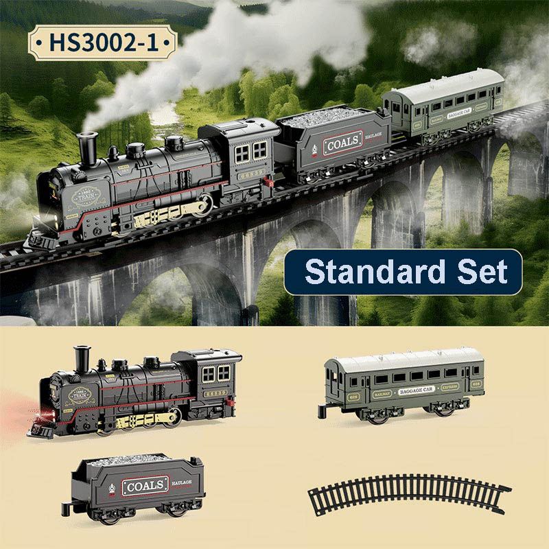 🔥New Hot Selling❤️‍🔥Simulation Vintage Electric Steam Train with Track Toy Set