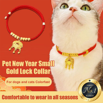 Pet New Year Gold Lock Collar