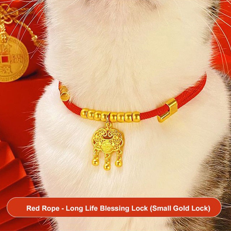 Pet New Year Gold Lock Collar