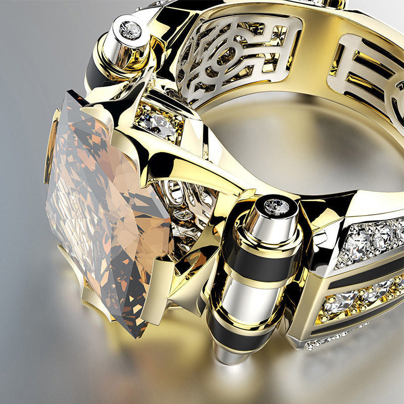 💍Bague Vintage Large Bandeau en Zirconium Robuste💍