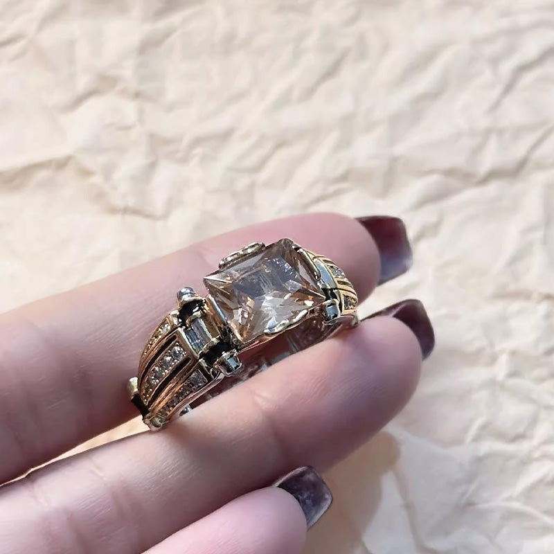 💍Bague Vintage Large Bandeau en Zirconium Robuste💍