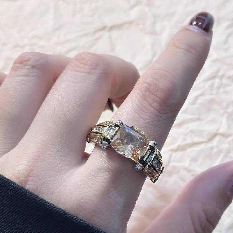 💍Bague Vintage Large Bandeau en Zirconium Robuste💍