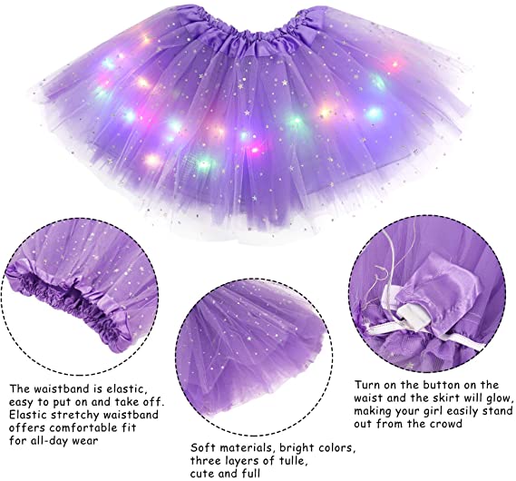 👗 68% DE RÉDUCTION ! ✨ Jupe Tutu LED Magique - Illumination Éclatante avec 8 Modes Lumineux, Parfaite pour Fêtes/Déguisements/Photos 💃🎉
