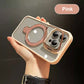 Coque magnétique pour iPhone avec support caché et film protecteur pour objectif
