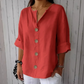 👚Camisola feminina de corte largo com botões