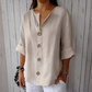 👚Camisola feminina de corte largo com botões