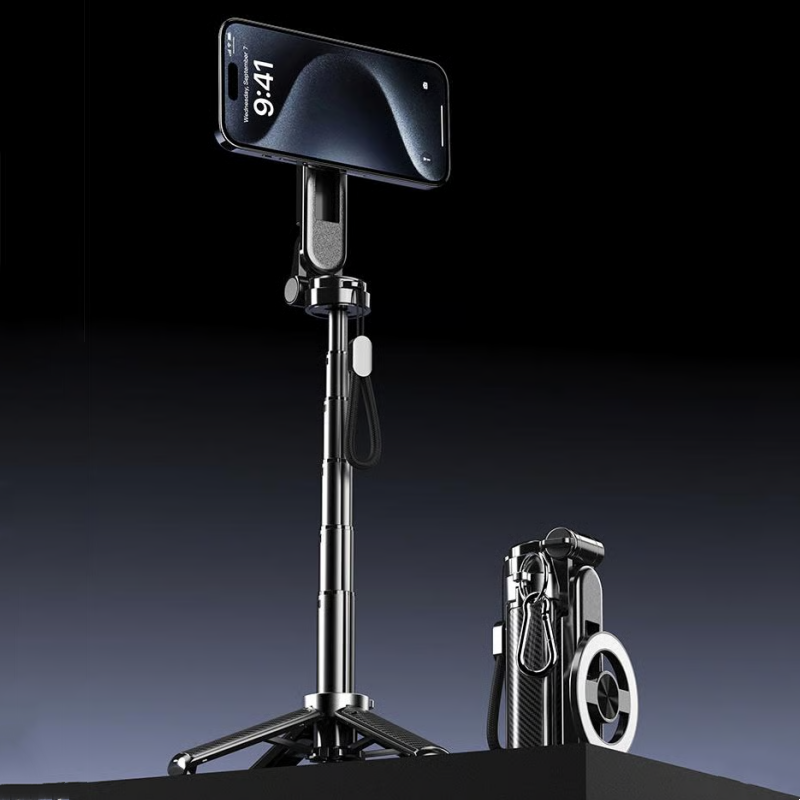 Perche à Selfie Magnétique Multifonction 4-en-1 avec Rotation à 360°