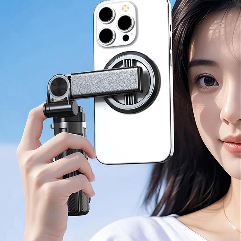 Perche à Selfie Magnétique Multifonction 4-en-1 avec Rotation à 360°