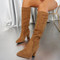 💥Nouveautés Offre spéciale-Bottes à talons hauts unies élégantes pour femmes