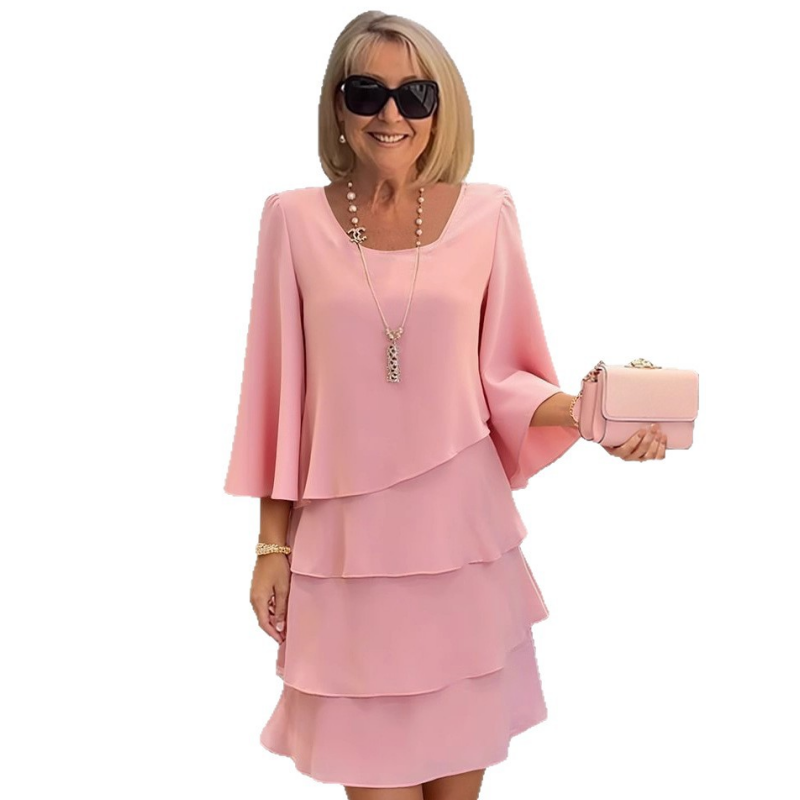 Robe volante en mousseline gainante pour femme