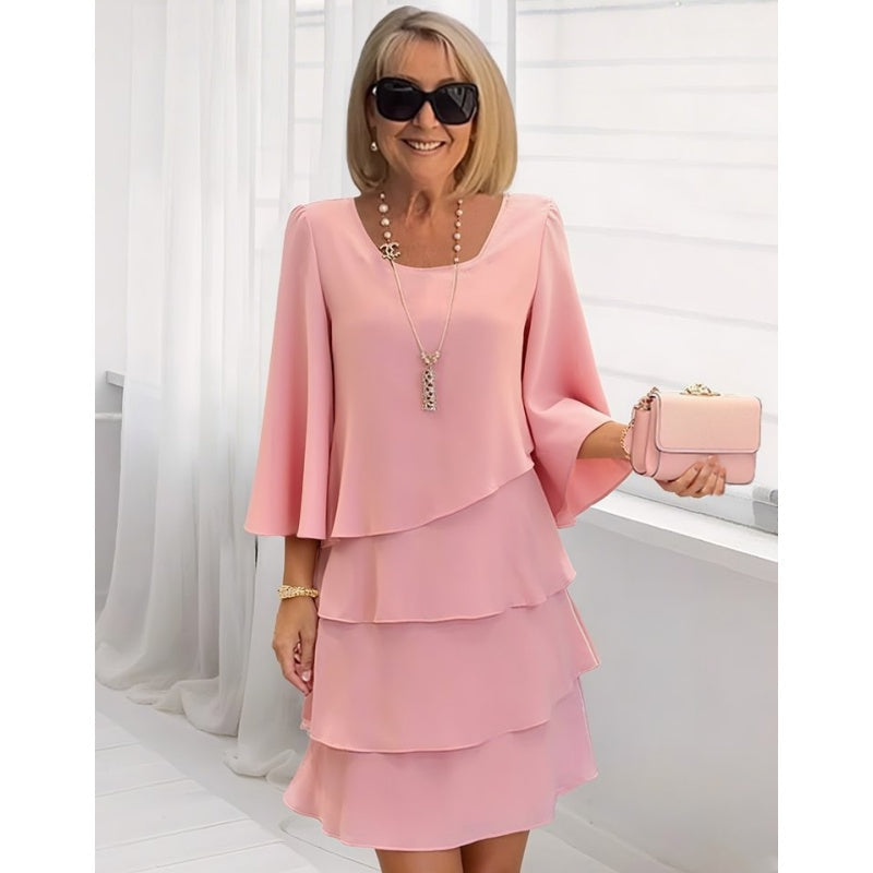 Robe volante en mousseline gainante pour femme