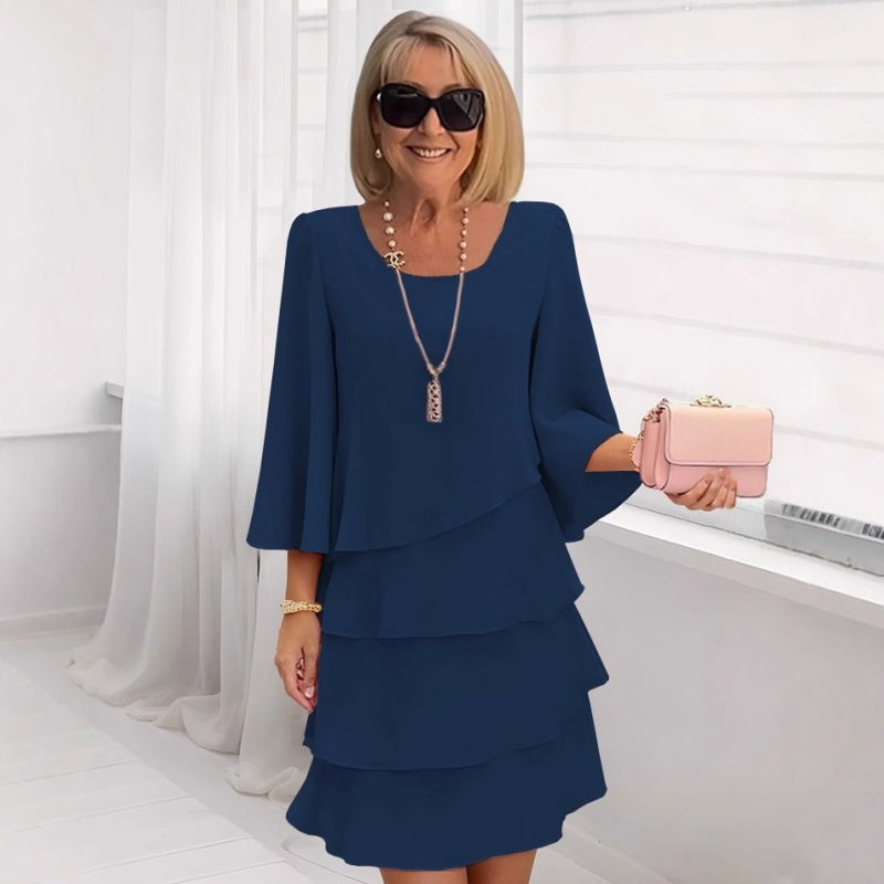 Robe volante en mousseline gainante pour femme