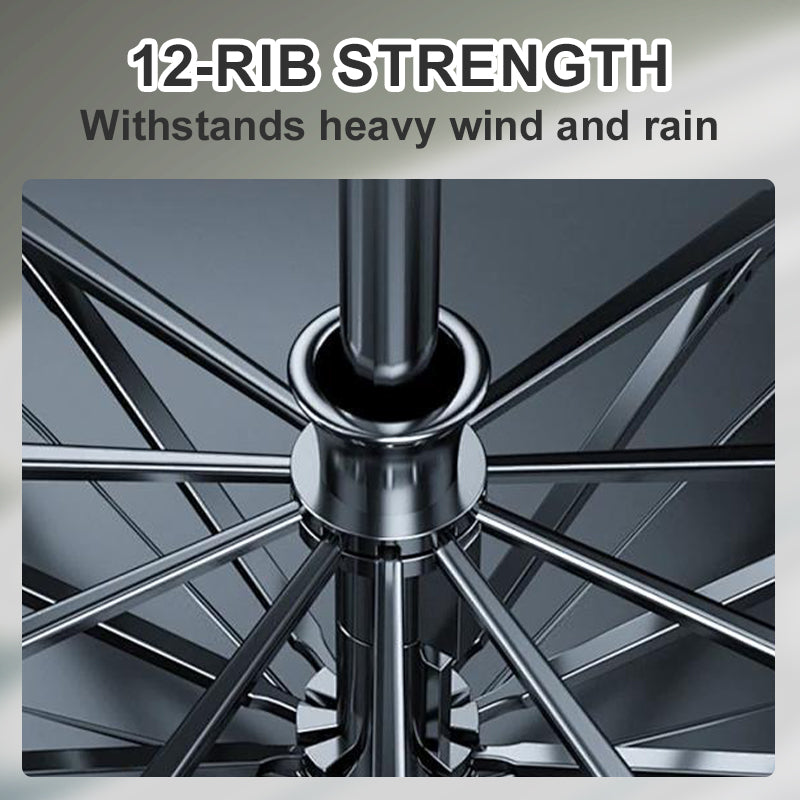 ☔ Parapluie Grand Format 12 Baleines Pliable et Anti-Vent - Protection Ultime !