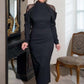 👗 Robe élégante à col montant pour femme