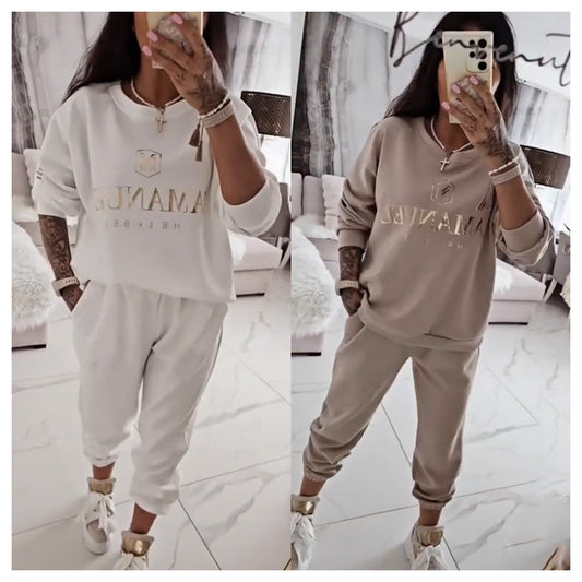 ⏳ Offre à durée limitée ! ⏰ Ensemble décontracté pour femme — blouse imprimée et pantalon ample