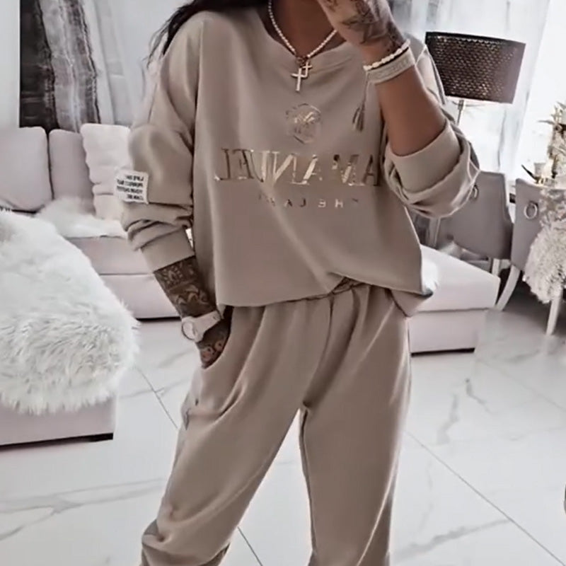 ⏳ Offre à durée limitée ! ⏰ Ensemble décontracté pour femme — blouse imprimée et pantalon ample
