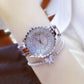 Montre de Luxe Incrustée de Diamants Synthétiques pour Femme