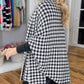 Poncho ouvert à motif pied-de-poule pour femme