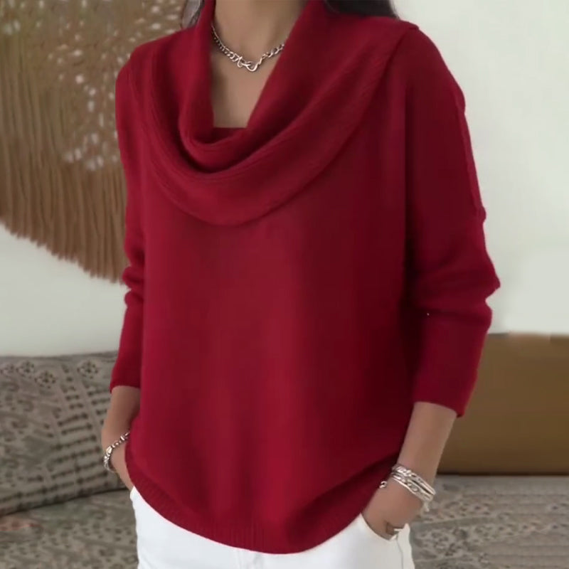 Pull élégant et confortable pour femme avec col bénitier