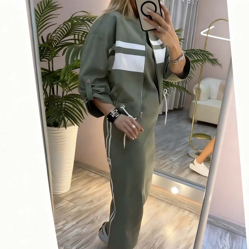 ⏳Offre spéciale à durée limitée⏰✨ Ensemble Femme Élégant – Veste & Robe à Col Montant 👗🧥✈️Livraison gratuite
