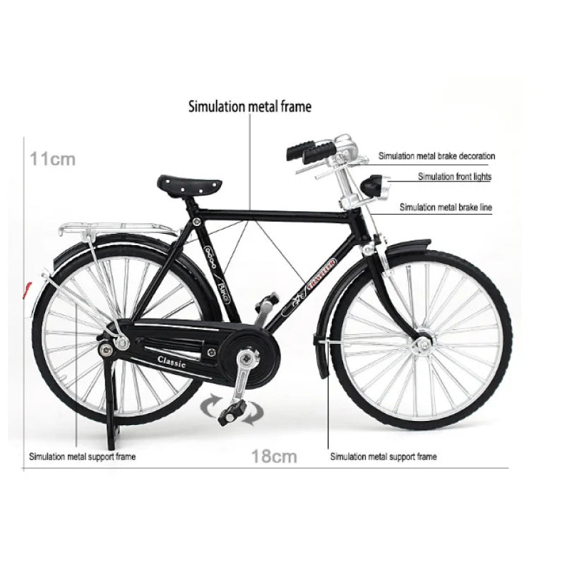1: 10 Simulação Mini DIY Retro Modelo de Bicicleta Ornamento