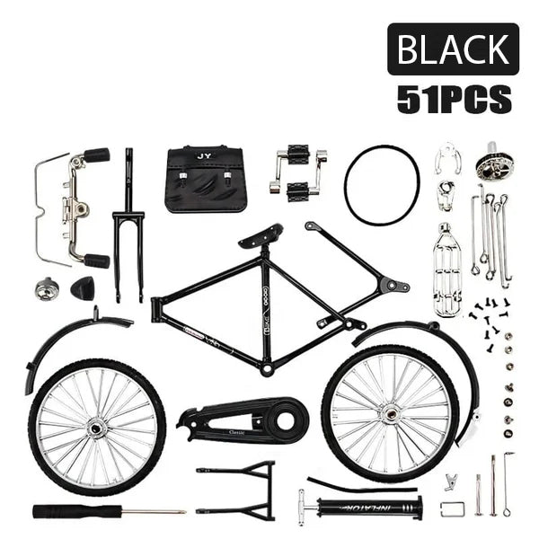 1: 10 Simulação Mini DIY Retro Modelo de Bicicleta Ornamento