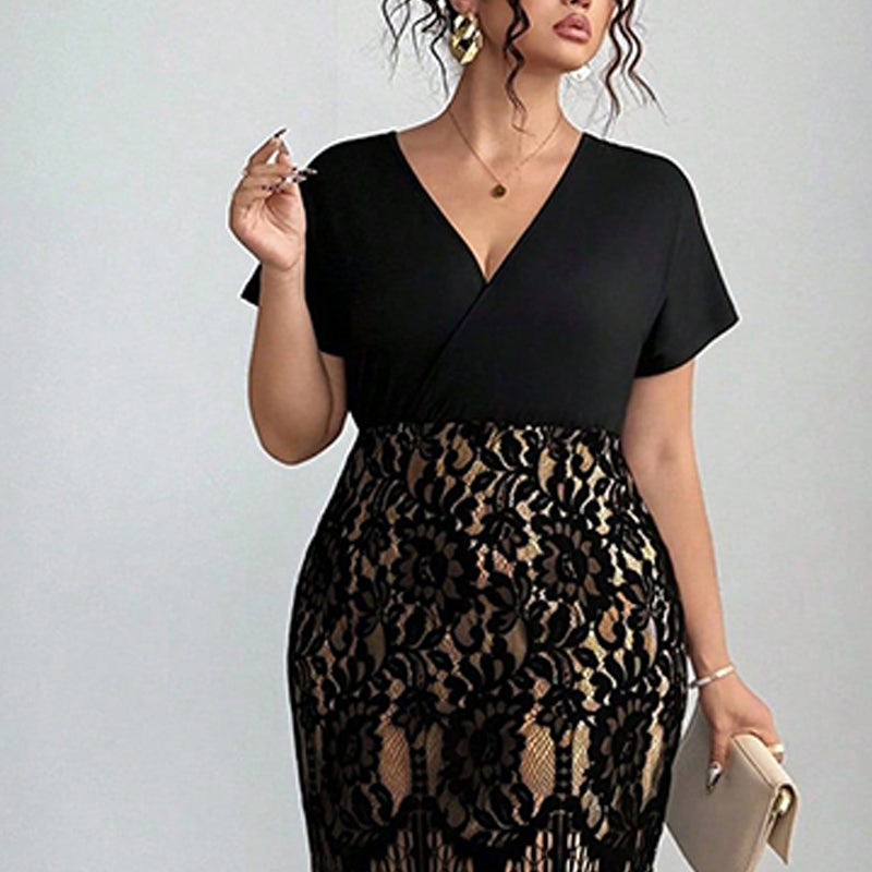 Vestido casual feminino com decote em V