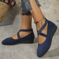 💃🔥Último dia da promoção com 50% de desconto🔥Sapatos elegantes com salto baixo e tira elástica, em cor única