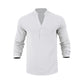 Camiseta Henley casual de outono para homem