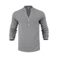 Camiseta Henley casual de outono para homem