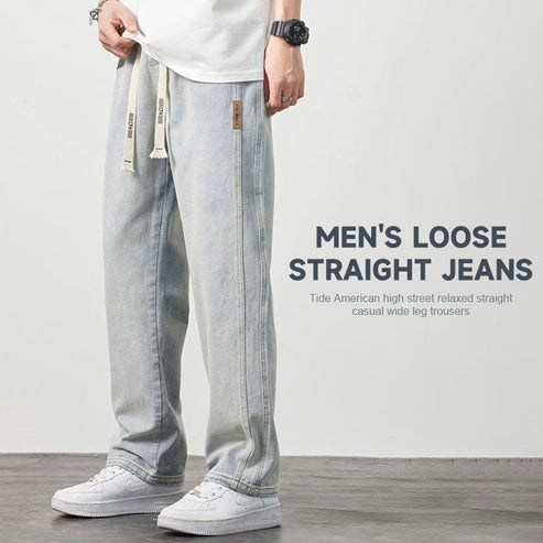 Calça de ganga para homem Solta e Reta
