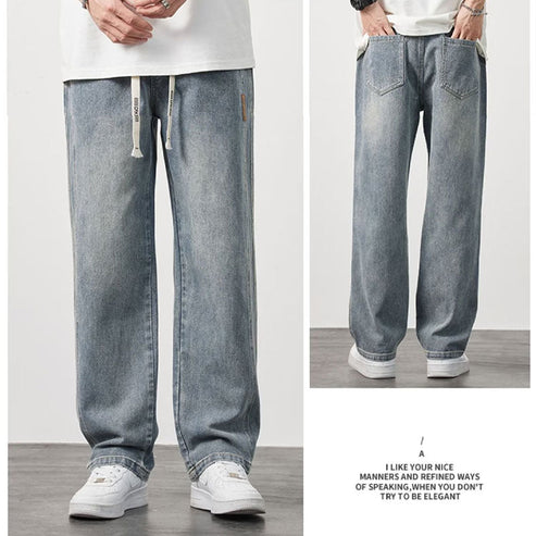 Calça de ganga para homem Solta e Reta