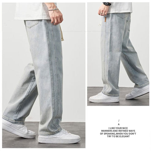 Calça de ganga para homem Solta e Reta