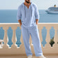 Conjunto de 2 peças com camisola com capuz e calças largas casuais para homem