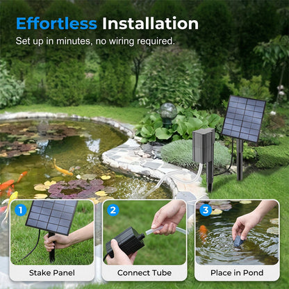 Aerador solar para lago com bomba de ar