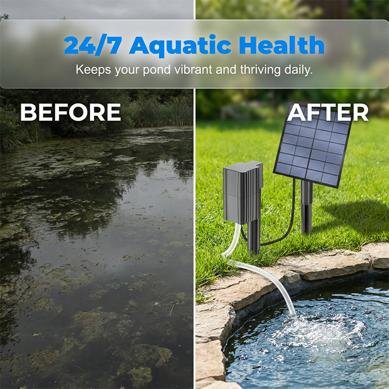 Aerador solar para lago com bomba de ar