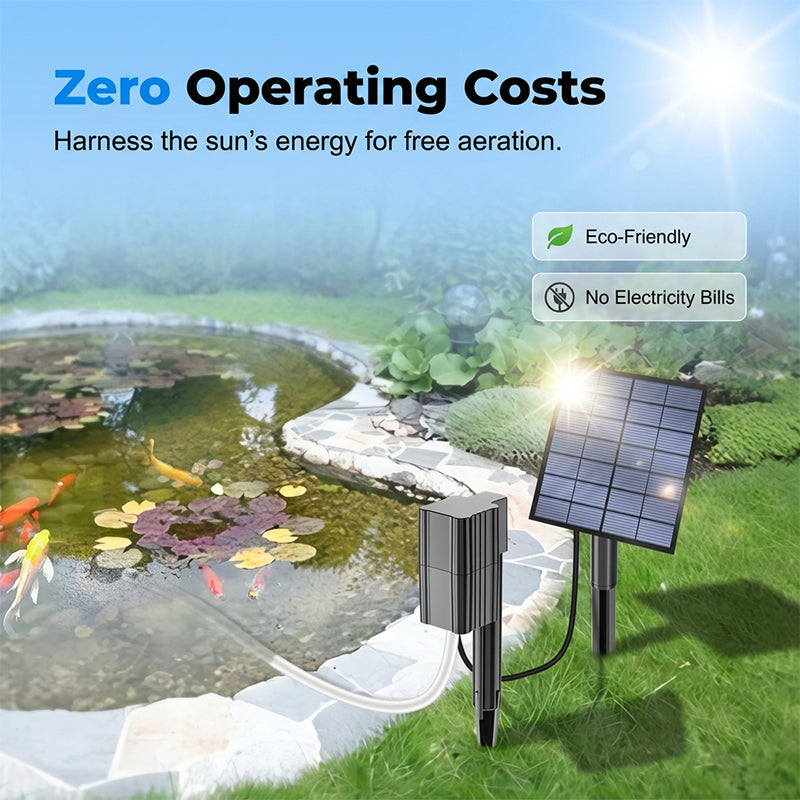 Aerador solar para lago com bomba de ar