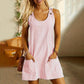 Women's Casual Striped Adjustable Straps Sleeveless Romper Dress