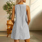 Women's Casual Striped Adjustable Straps Sleeveless Romper Dress