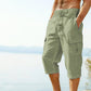 👖Calças capri cargo para homem em mistura de linho🌬️ Leves, respiráveis e concebidas para o conforto