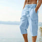 👖Calças capri cargo para homem em mistura de linho🌬️ Leves, respiráveis e concebidas para o conforto