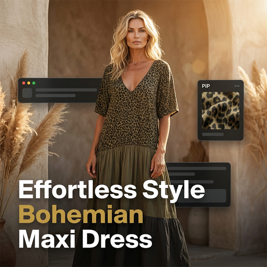 👗 LIMITED-TIME 50% OFF! ✨ Bohemian Leopard Maxi Dress – V-Neck, Tiered, Flowy Resort Style 🌴
