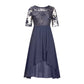 Vestido midi com bordados florais – Esvoaçante e elegante, com decote redondo🌸