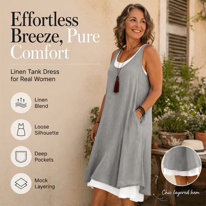 Vestido sem mangas de duas peças para mulher
