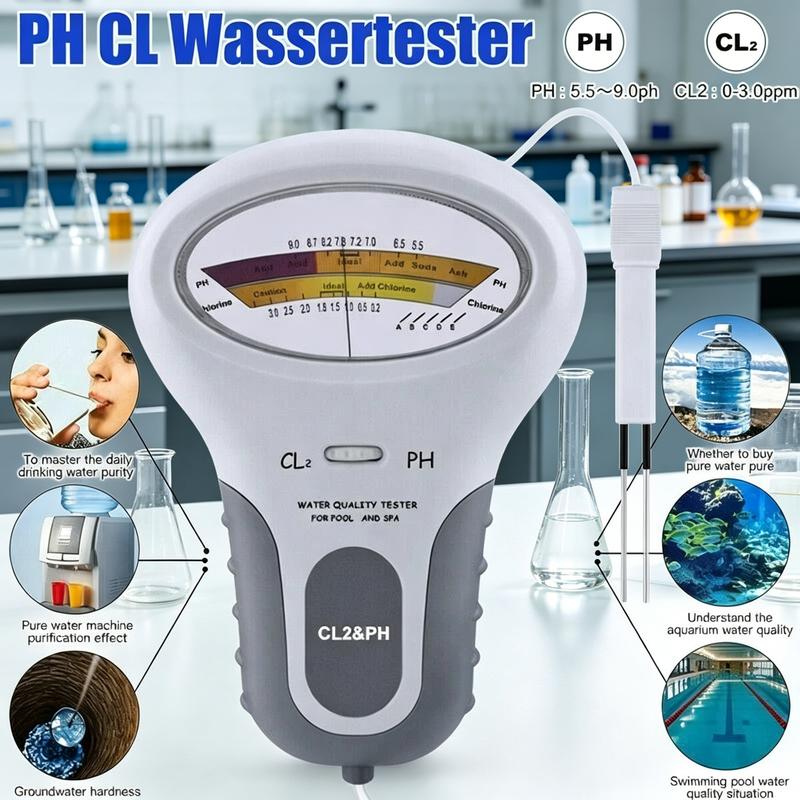 🔬💧 Medidor de pH e cloro (Cl₂) – 50% de desconto! Medição precisa do pH e do cloro na piscina – simples, rápida e fiável. 🔥🏊