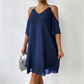 ✨👗 POR TEMPO LIMITADO, 50% DE DESCONTO! 💃Vestido comprido com decote em V e ombros à mostra – Recortes modernos e um corte elegante – Arrase em qualquer evento.