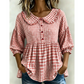 ⌛Oferta por tempo limitado - Blusa casual para mulher com estampado xadrez vichy