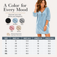 Novidade✨🌸 Vestido com decote em V, fecho de correr e mangas curtas – Corte leve e esvoaçante para uma elegância descontraída no dia a dia