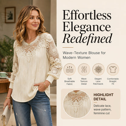 Top feminino elegante em patchwork de renda